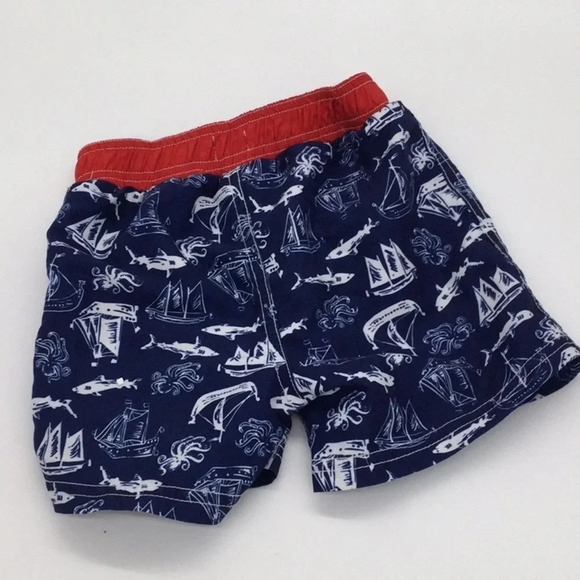 Mudpie Boys Ocean Print Swim Trunks size 24M/2T/3T - Picture 4 of 5